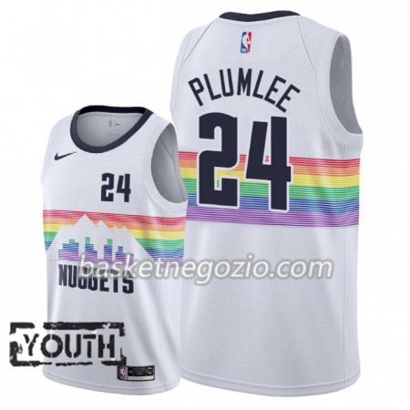 Canotte Bambino Denver Nuggets Mason Plumlee 24 2018-19 Nike City Edition Bianco Swingman